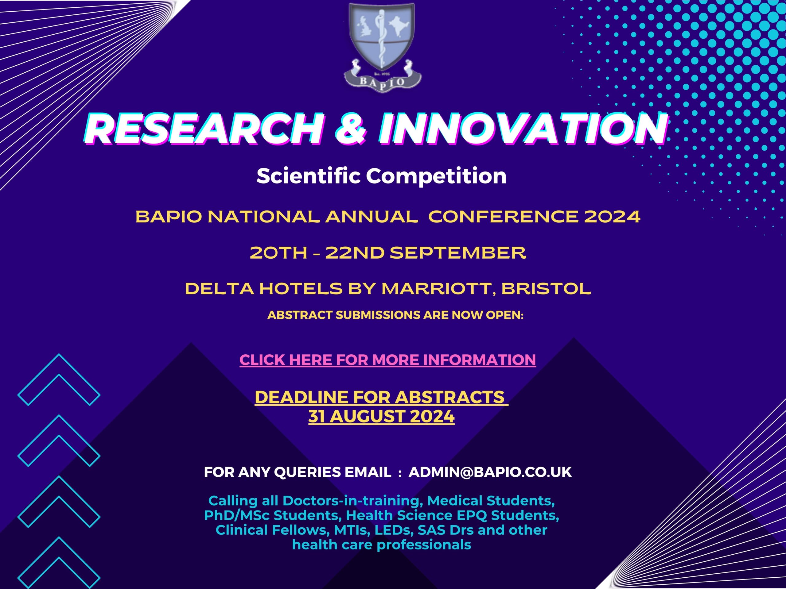 Research And Innovation Competition 2024 At BAPIO Annual Conference